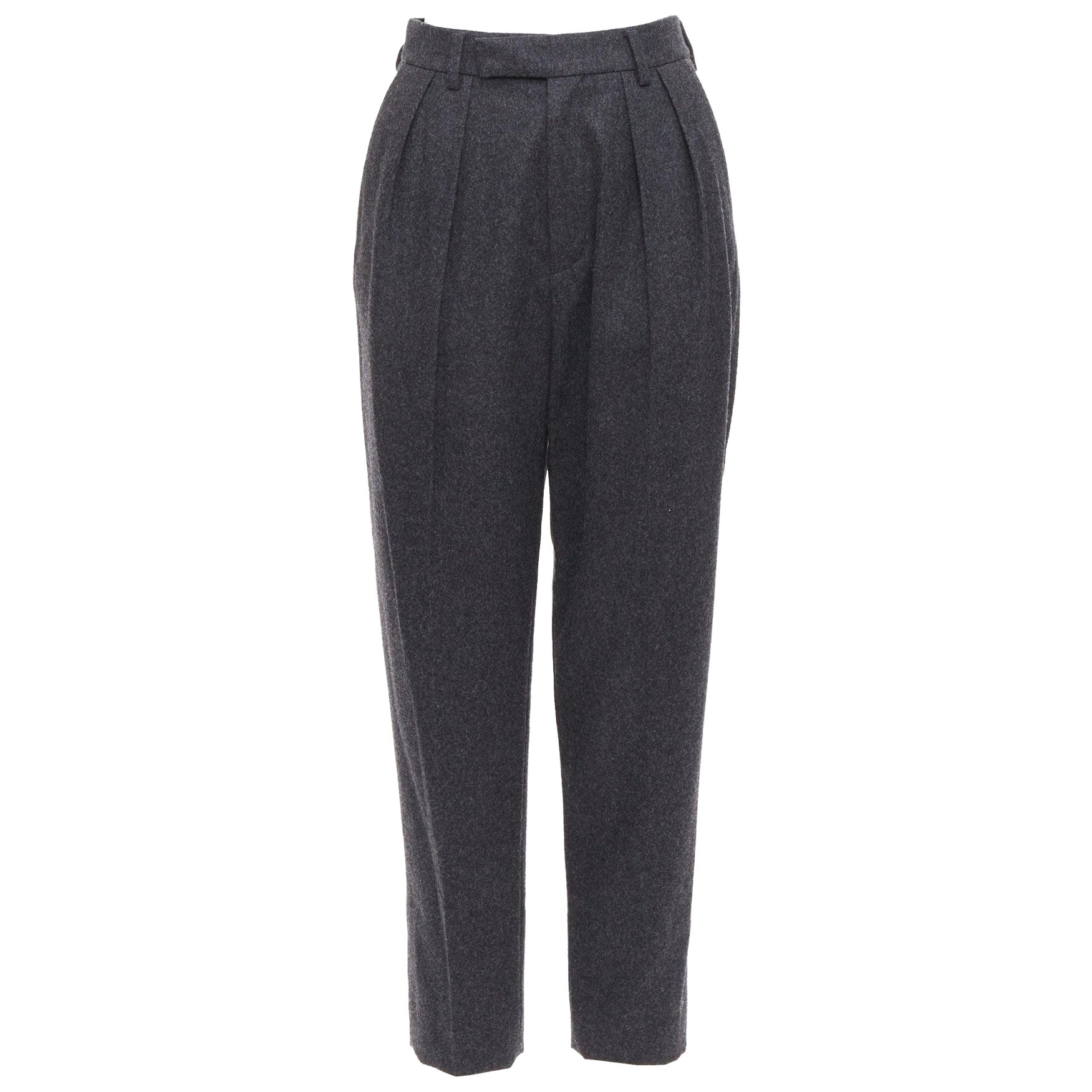 CELINE gris avec doublure 100 % laine et coton double plissé à l'avant FR34 XS