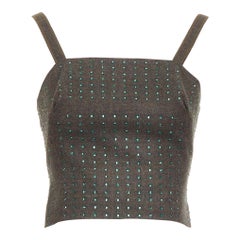 MIU MIU Vintage 1998 Runway laine polaire vert cristal bustier top IT38 XS