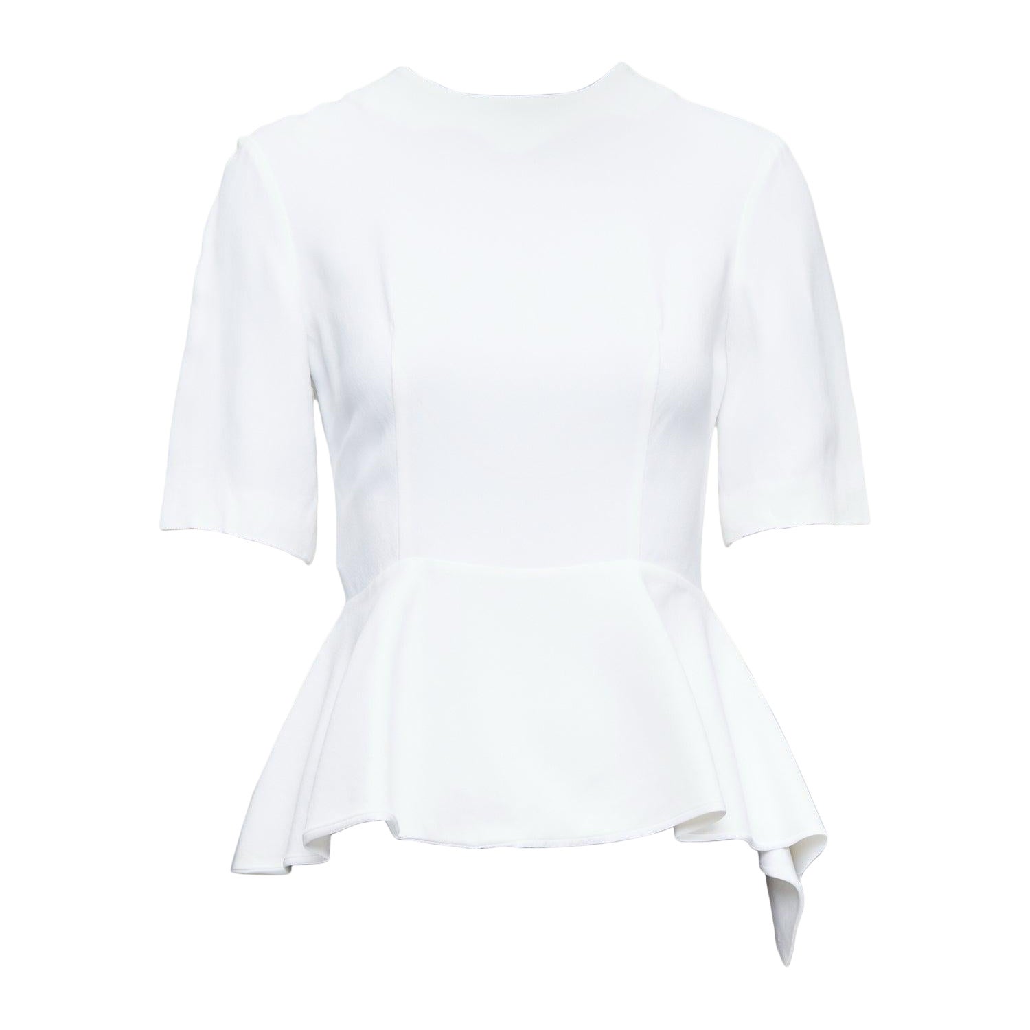 MIU 2013 - Haut à demi manches péplum en acétate crème IT38 XS