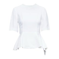 MIU 2013 - Haut à demi manches péplum en acétate crème IT38 XS
