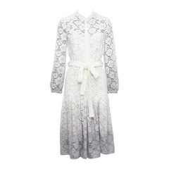 raro abito Burberry Prorsum 2014 in pizzo grigio crema ombreggiato IT38 XS Olivia Palermo