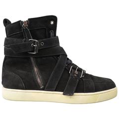 Men's CHRISTIAN LOUBOUTIN Size 10 Black Suede High Top Spacer Sneakers ...