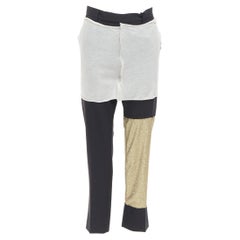 Seltene RICK OWENS JOYCE 50th Limited Edition goldgraue Patchwork-Hose IT38 XS