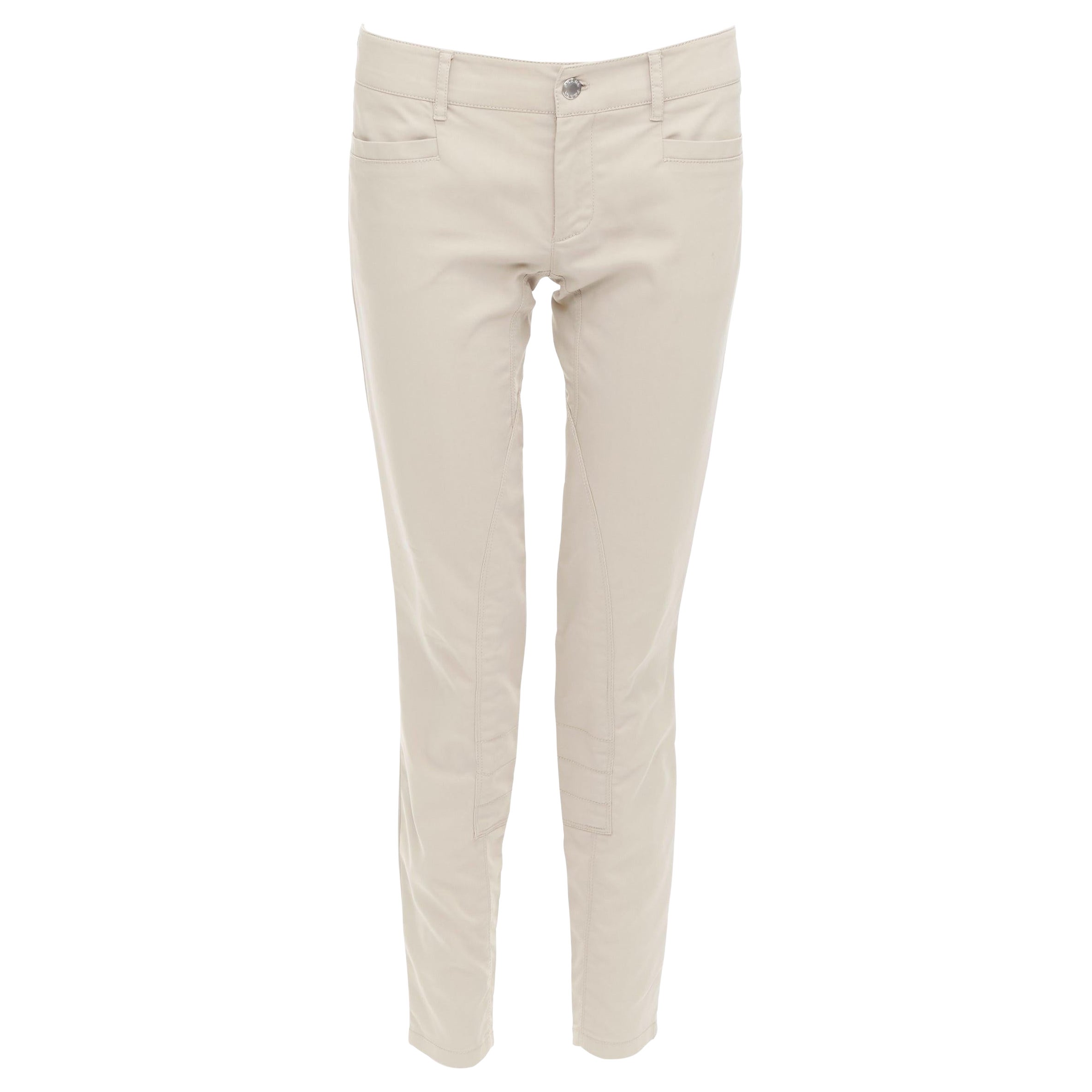 PRADA 2010 beige, pantalon effilé à taille basse en coton mélangé IT40 S