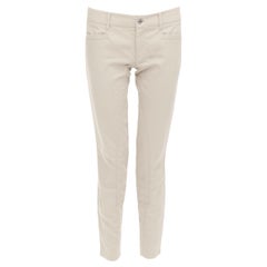 PRADA 2010 beigefarbene Baumwollmischung, konisch zulaufende Hose IT40 S