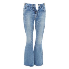 Celine W_FL_018 Dylan blue washed gold triomphe buckle bootcut jeans 26"