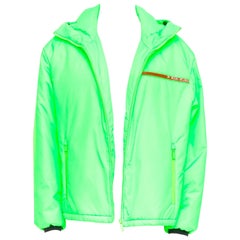 PRADA 2018 Linea Rossa Primaloft neon green puffer jacket S ASAP Rocky
