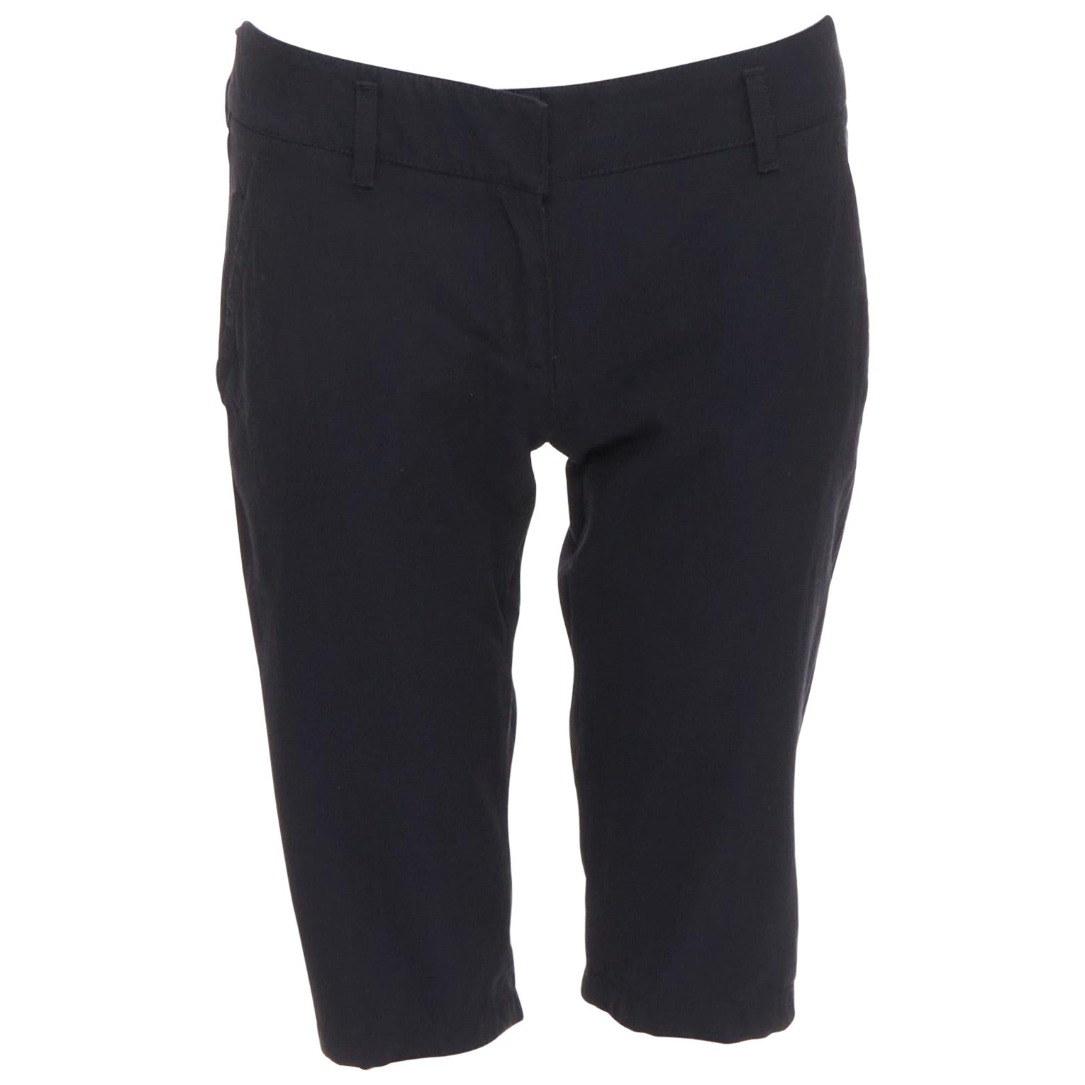 PRADA 2007 Vintage Linea Rossa short court noir avec logo IT40 S