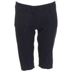 PRADA 2007 Vintage Linea Rossa black logo cropped shorts IT40 S