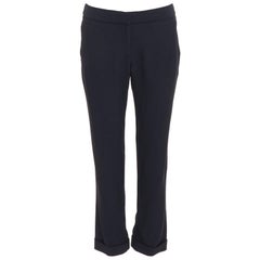 ALEXANDER MCQUEEN 2011 black mid waist flare cropped trousers