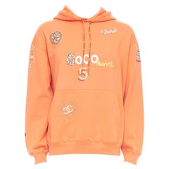 CHANEL Pharrell Williams 19D orange lesage crystal embroidered hoodie M