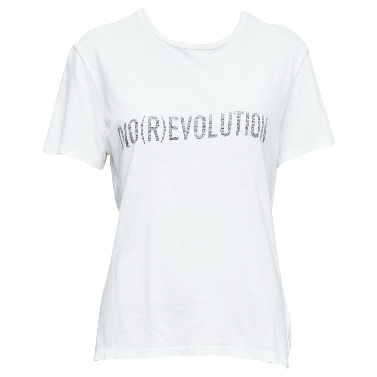 CHRISTIAN DIOR Camiseta Dio(r)evolution crema gris algodón lino blanco lavado S