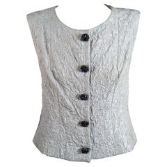 Eisa Pale Aquamarine Silk Cloque Blouse, Balenciaga