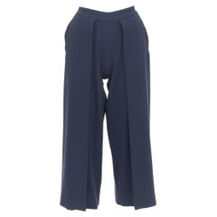 RAG & BONE dark grey inverted pleated cropped wide pants US0 XS
