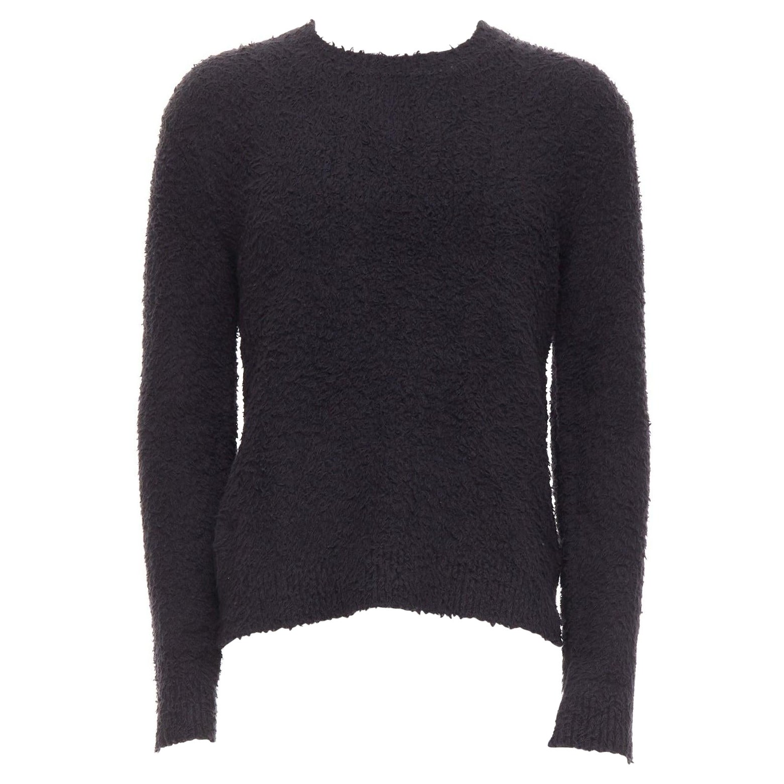 DANILO PAURA 2020 Errol Pullover aus schwarzer, shaggy Baumwolle  S im Angebot