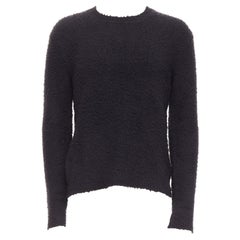 DANILO PAURA 2020 Errol Pullover aus schwarzer, shaggy Baumwolle  S