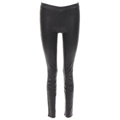 J BRAND - Pantalon legging à panneaux en cuir d'agneau noir S