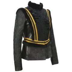 NEW Exquisite $7650 ETRO Embossed Leather Mink Fur Lamb Jacket It.42 - US 6
