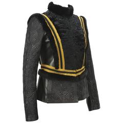 NEW Exquisite $7650 ETRO Textured Leather Mink Lamb Jacket It.42 - US 6 12