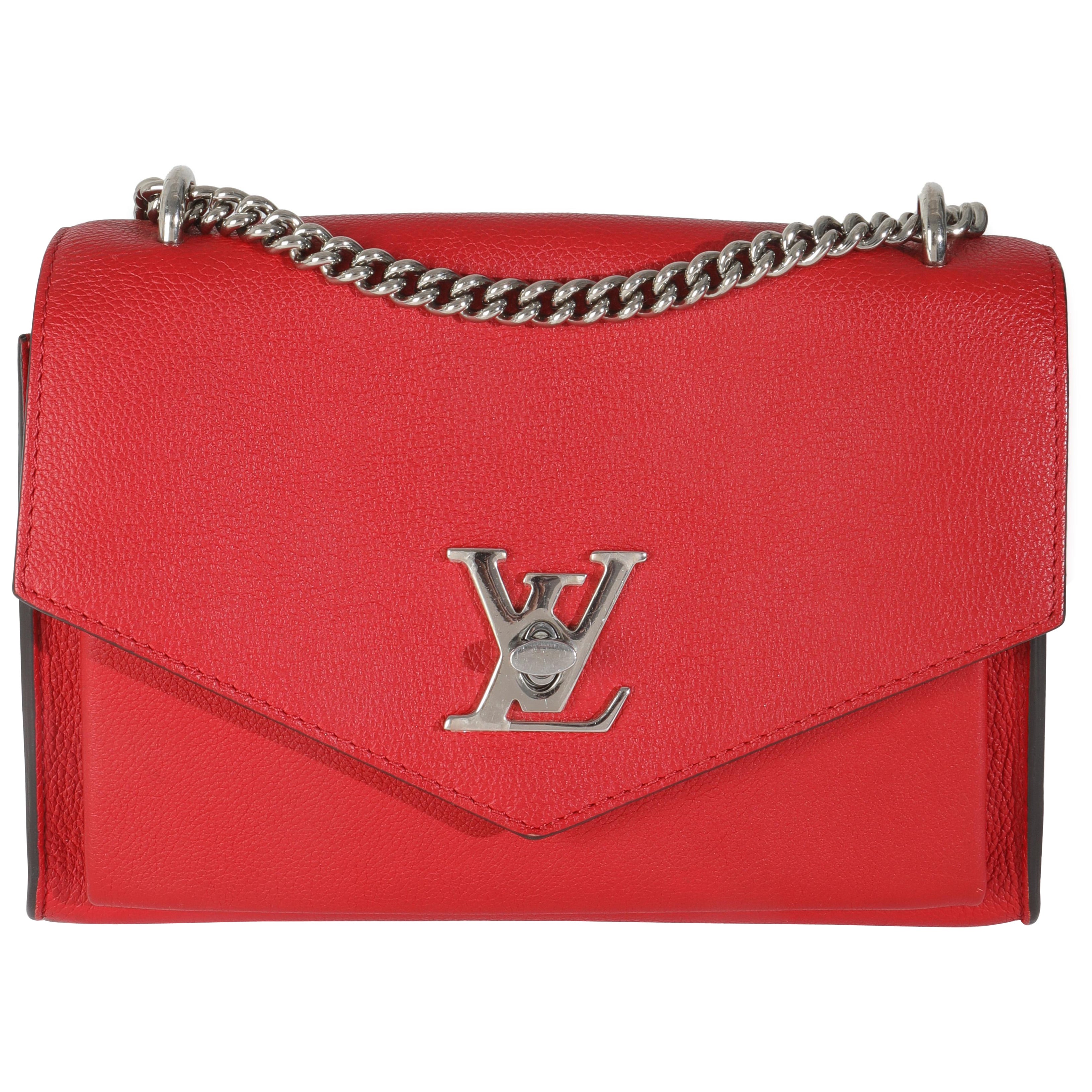 Louis Vuitton Rubis Soft Calfskin Mylockme Chain BB For Sale