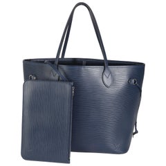 Louis Vuitton Blue Celeste Epi Neverfull MM