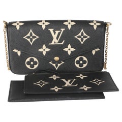 Louis Vuitton Nero Beige Empreinte Monogram Felicie Pochette Gigante