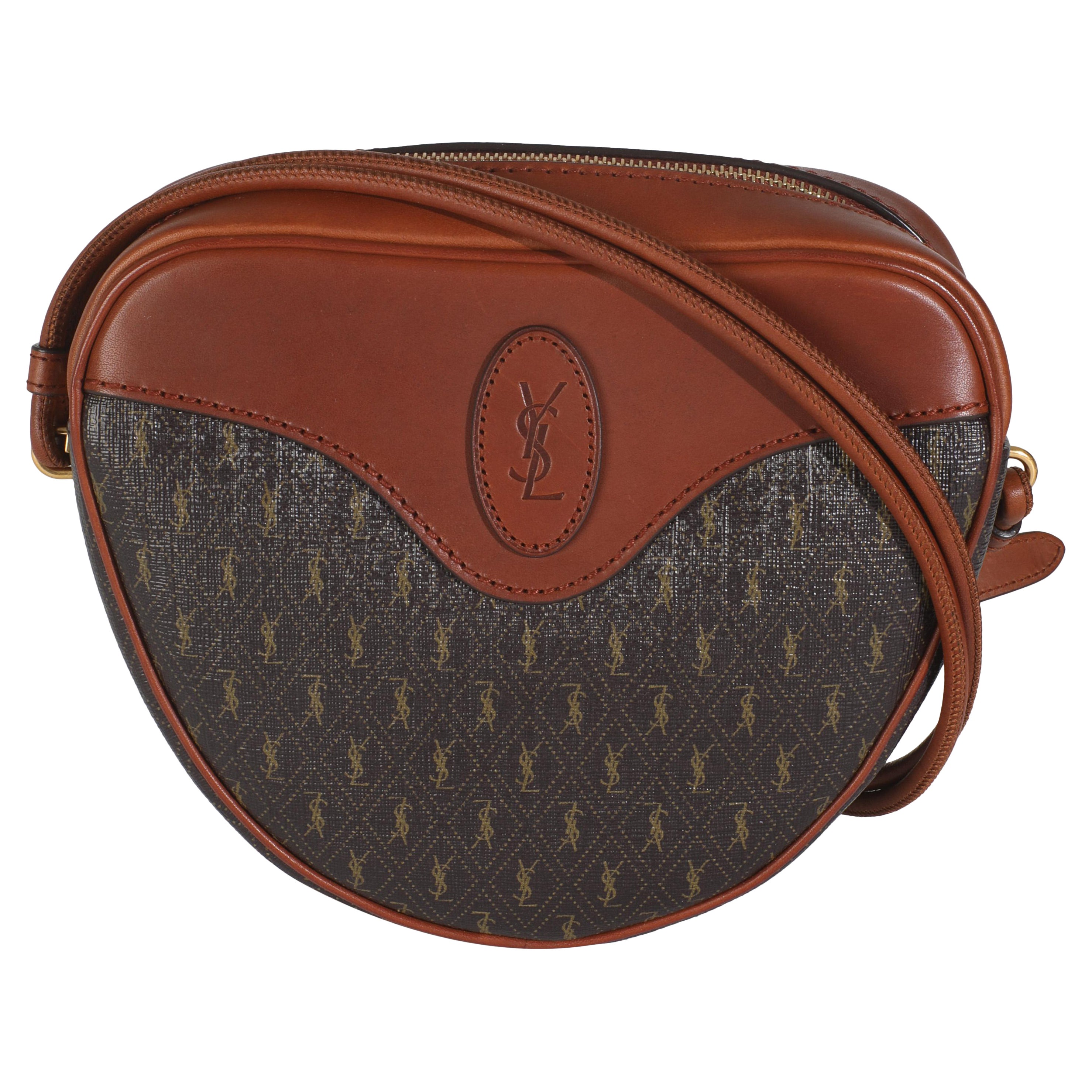 Saint Laurent Brown Canvas Le Monogramme Cœur Heart Bag For Sale