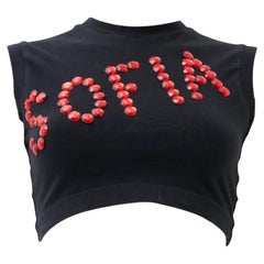 Dolce & Gabbana S/S 1992 "SOFIA" Embellished black top