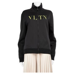 Valentino Garavani Black Logo Detail Zipped Jacket Size M