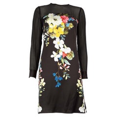 Erdem Vestido negro estampado floral hasta la rodilla Talla S