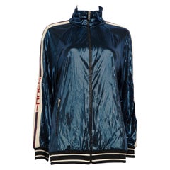 Gucci 2019 Blue Sylvie Web Accent Windbreaker Size S