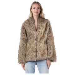 Missoni Beige Kunstpelz Mantel Größe M