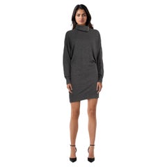 Isabel Marant Grey Knit Long Sleeve Zipped Dress Size S