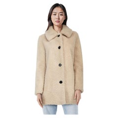 Maje Beige Faux Shearling Teddy Coat Size S
