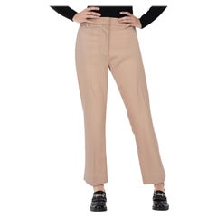 Valentino Garavani, pantaloni da abito dritti in lana rosa, taglia M.