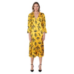 Vestido Midi Floral Amarillo Erdem Talla L
