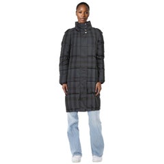 Burberry Cappotto lungo a quadri Nova Grigio taglia M.