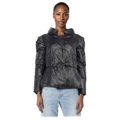 Manteau matelassé à plumes bleu marine Marni, taille XS