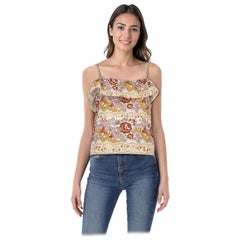 Gucci Gucci Vault x Souleiado Floral Ruffle Tank Top Size M
