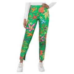Versace Starfish Print Silk Slim Trousers Size XXS