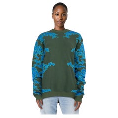 Versace Blue Floral Knit Jumper Size M