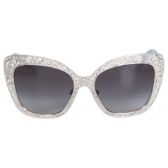 Dolce & Gabbana Silver Cut Out Butterfly Sunglasses