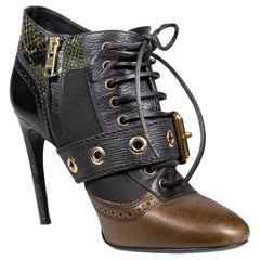 Burberry - Stivaletti in pelle con stampa serpente Taglia IT 39