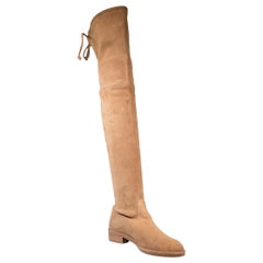 Stuart Weitzman Stivali sopra il ginocchio in pelle scamosciata marrone Taglia IT 35.5