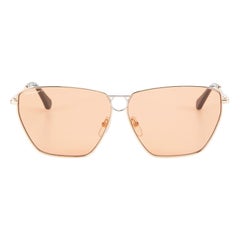Salvatore Ferragamo Quadratische Sonnenbrille in Gold & Orange