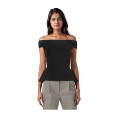 Roland Mouret Black Off Shoulder Peplum Top Size M