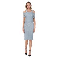 Roland Mouret - Vestito a spalla fredda in lino blu - taglia M.