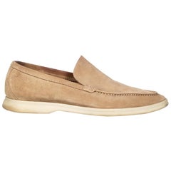Loro Piana Beige Suede Summer Walk Loafers Size IT 42