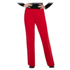 Max Mara Max Mara Studio Red Straight Wool Trousers Size S