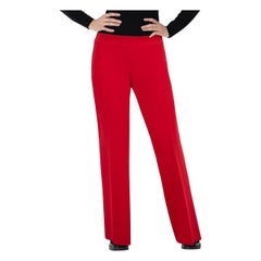 Max Mara Max Mara Studio Red Wool Straight Leg Trousers Size XS